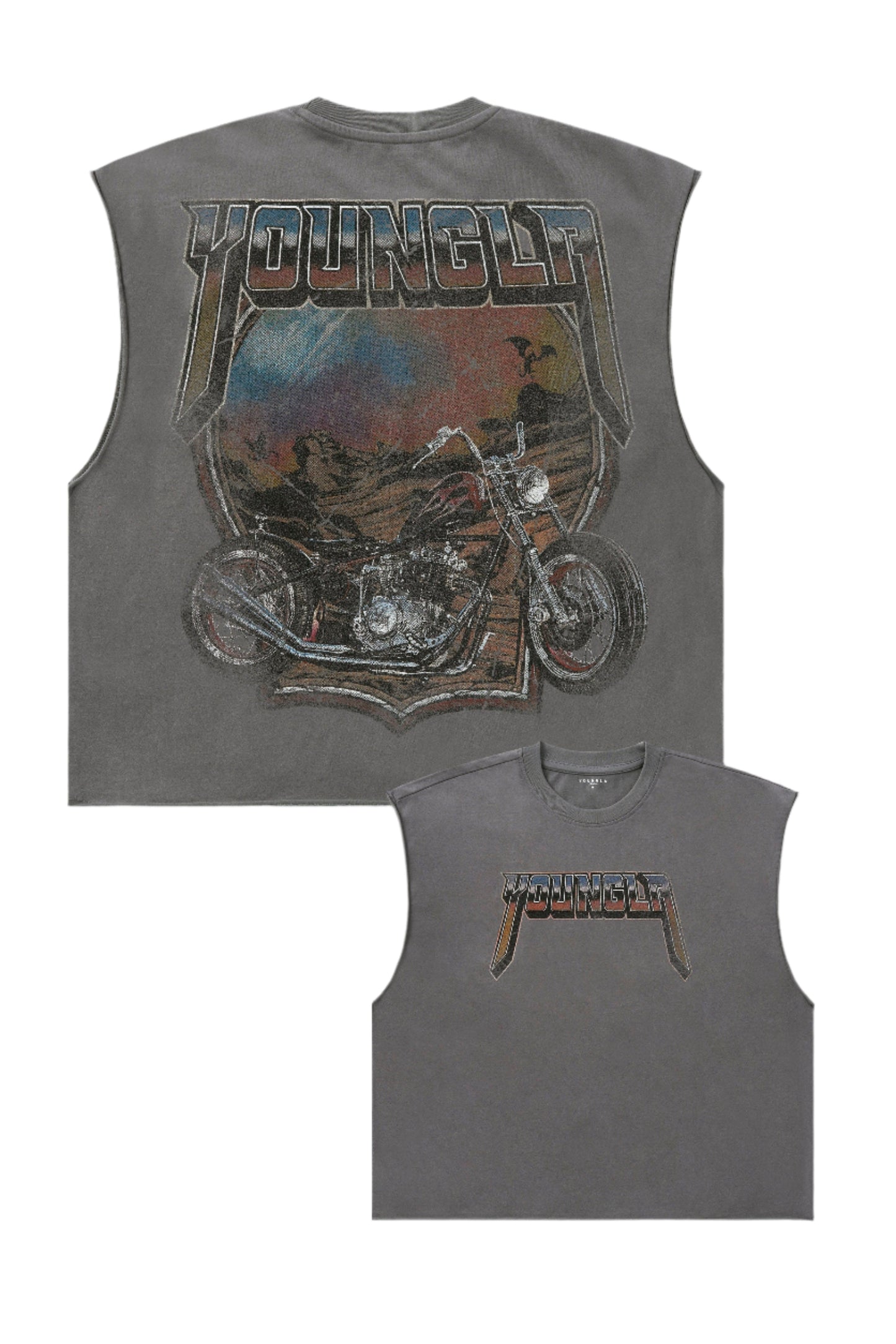 YOUNG LA 3015 - Vintage Biker Tanks Grey Wash