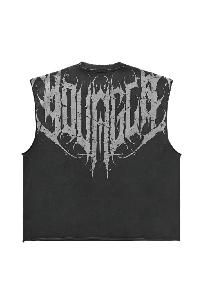 3022 - Anarchy Cropped Tanks Black Wash