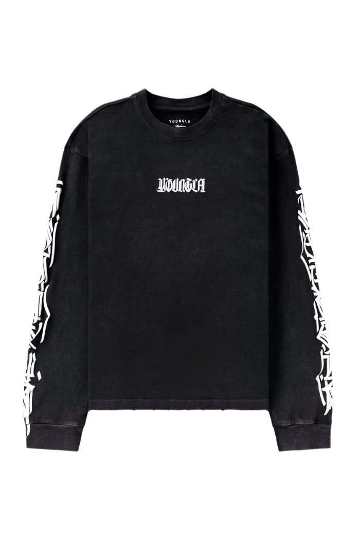 YOUNG LA 8021 - Aura Long Sleeves Black Wash