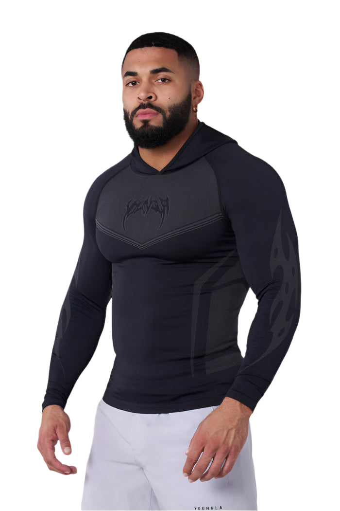 8062 - Warrior Compression Hoodies Black