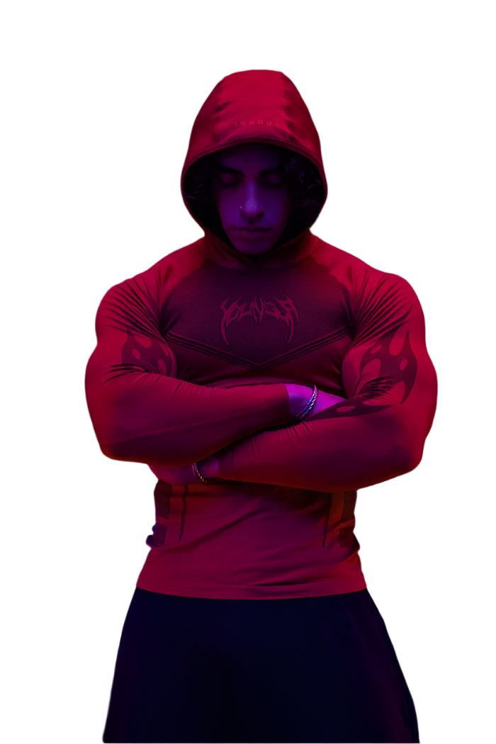 8062 - Warrior Compression Hoodies Red