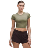 Swiftly Tech Cropped Short-Sleeve Shirt 2.0 Bay Leaf/Bay Leaf