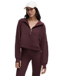 Scuba Oversized Half-Zip Hoodie Goodnight Plum