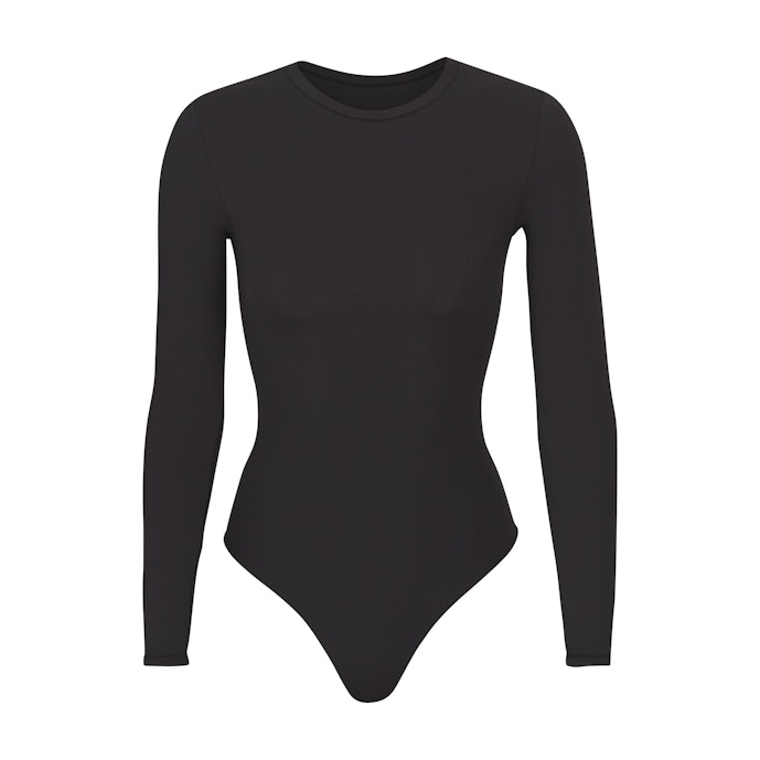 FITS EVERYBODY LONG SLEEVE CREW NECK BODYSUIT ONYX