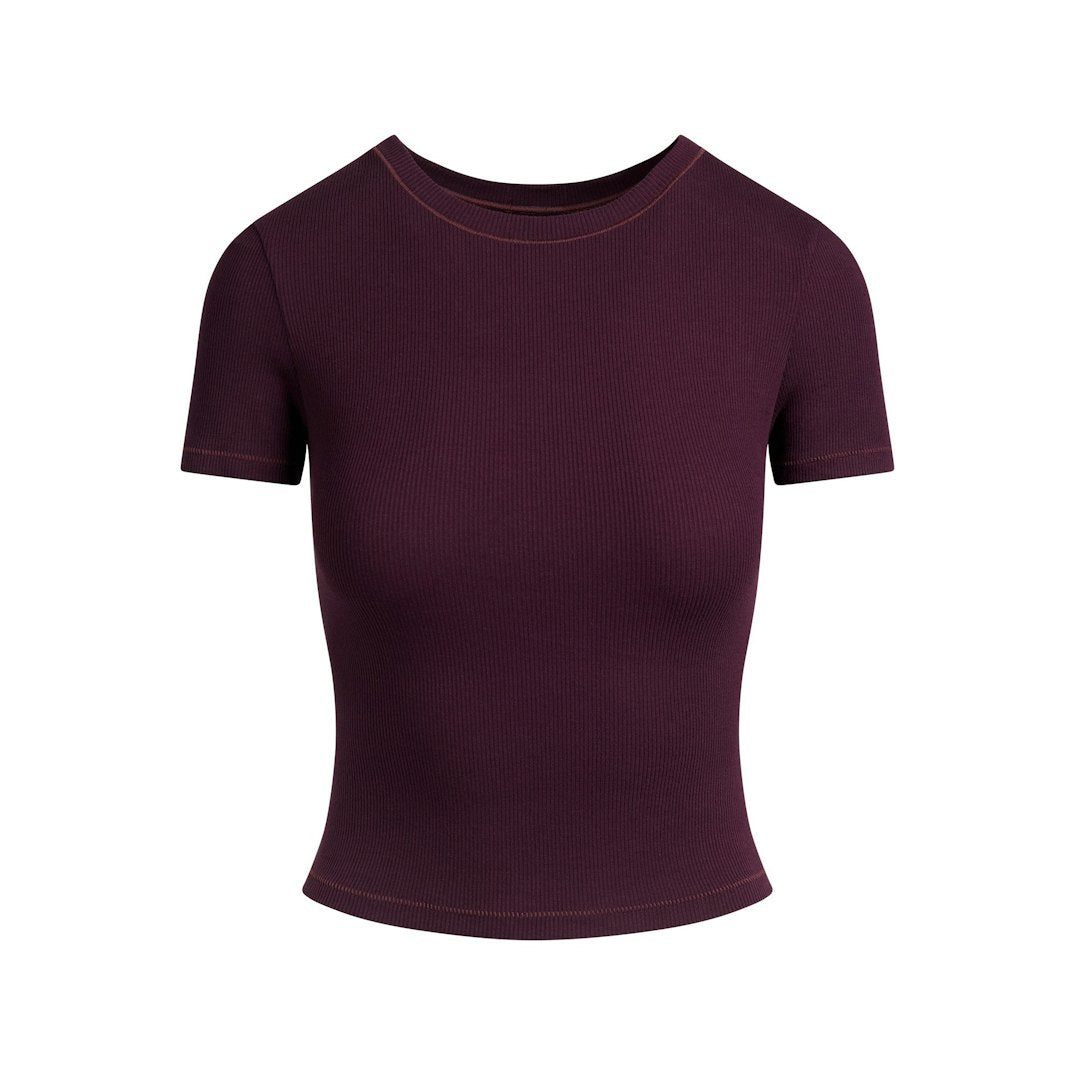 Cotton Rib T-SHIRT Currant