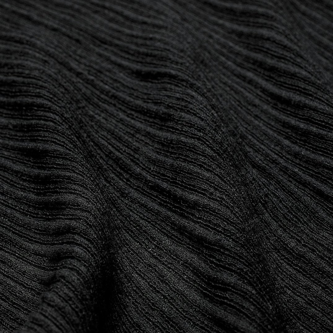 Sheer Knit LONG SLEEVE HENLEY Onyx