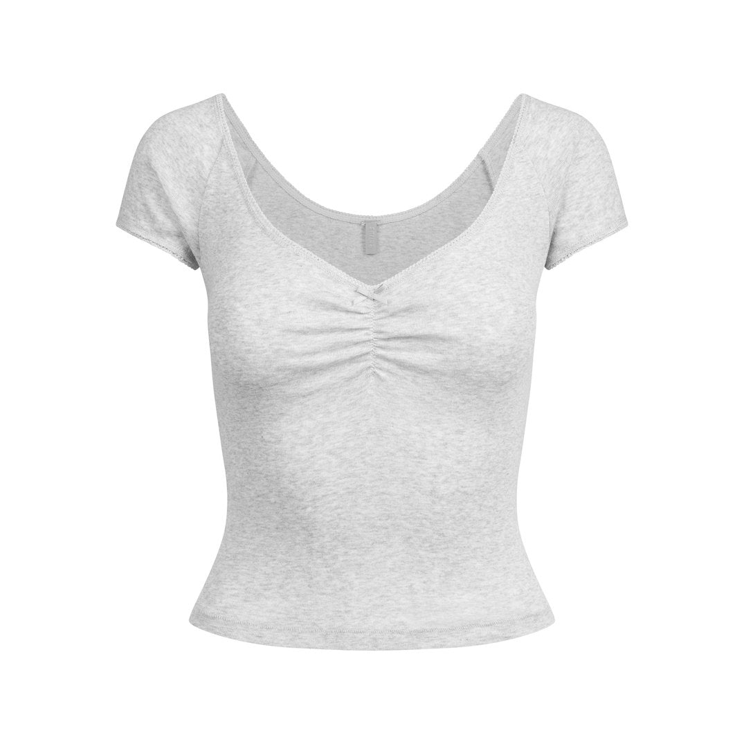 Ultra Light Jersey SCOOP NECK T-SHIRT Light heather grey
