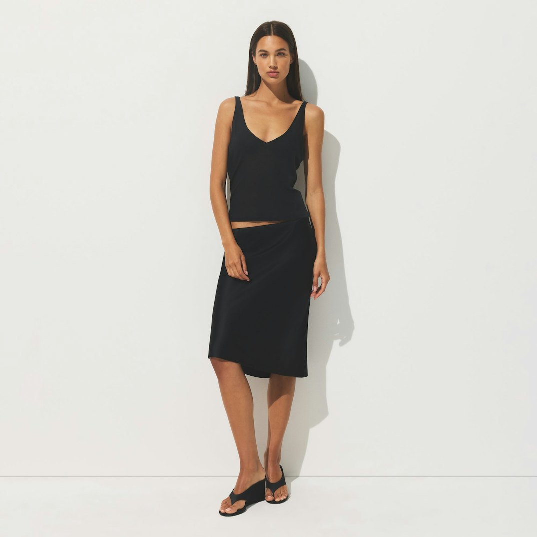 Sheer Rib V NECK TANK Soot