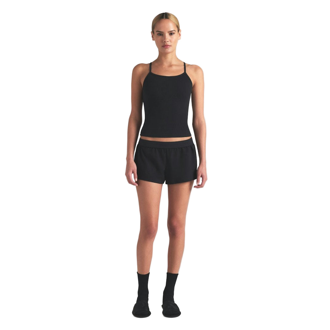 Cotton Rib LONG CAMI Soot