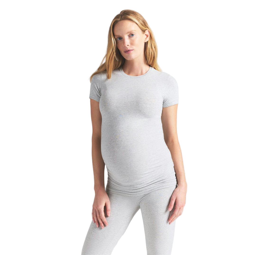 Cotton Jersey MATERNITY T-SHIRT Light heather grey