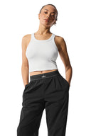 Goddess Ribbed Go-To Tank White