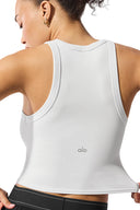 Goddess Ribbed Go-To Tank White