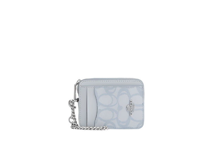Zip Card Case In Sketch Signature Canvas