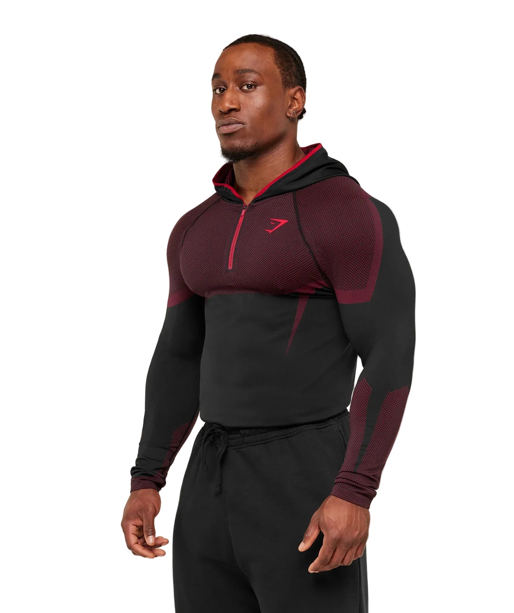 Gymshark Onyx 5.0 Seamless Hoodie - Black/Carmine Red – Unmatched