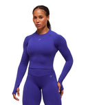 Activate Long Sleeve Crop Top Cobalt Purple