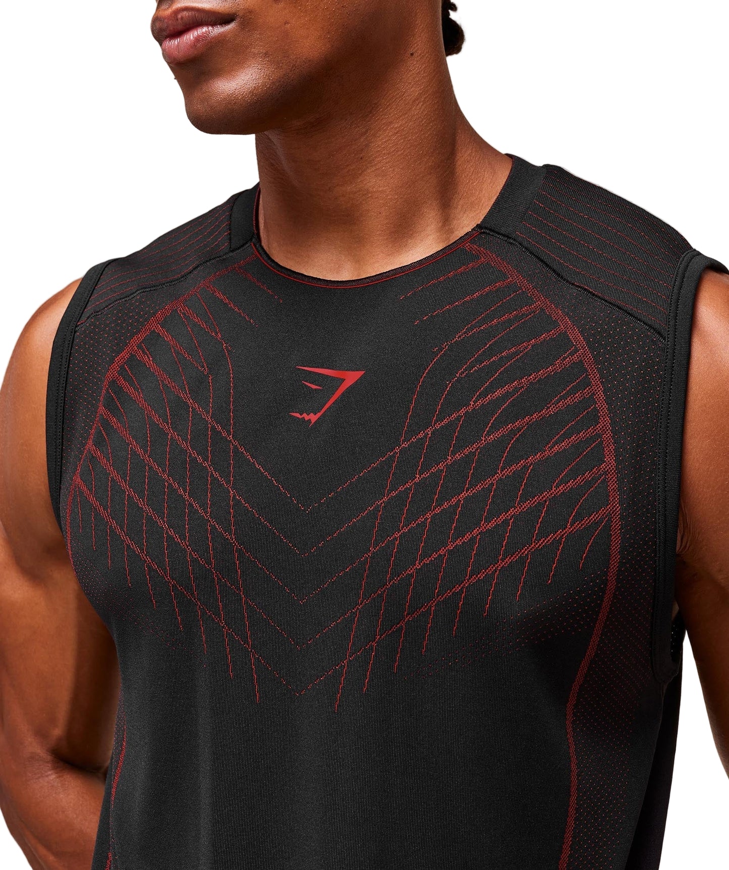 Gymshark Apex Seamless Tank - Black/Carmine Red