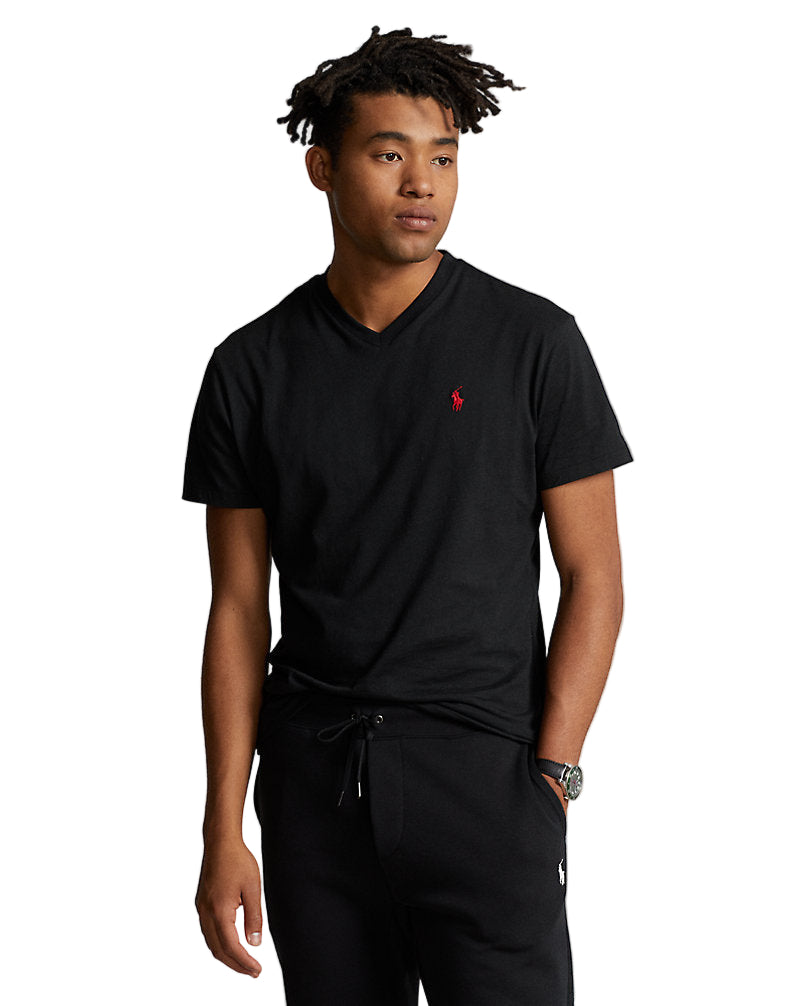 Classic Fit Jersey V-Neck T-Shirt RL Black