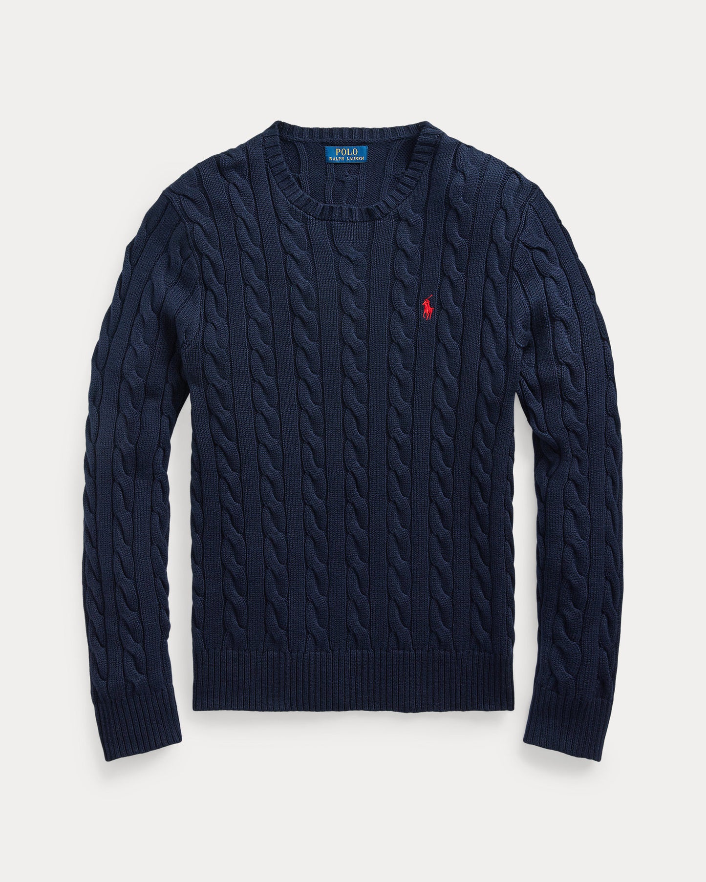 Cable-Knit Cotton Sweater Hunter Navy