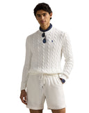 Cable-Knit Cotton Sweater White