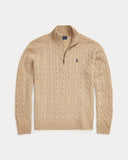 Cable-Knit Wool-Cashmere Sweater Camel Melange