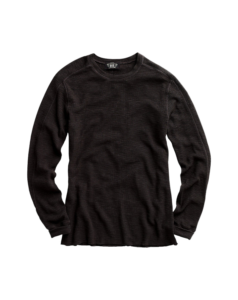 Waffle-Knit Crewneck Faded Black Canvas