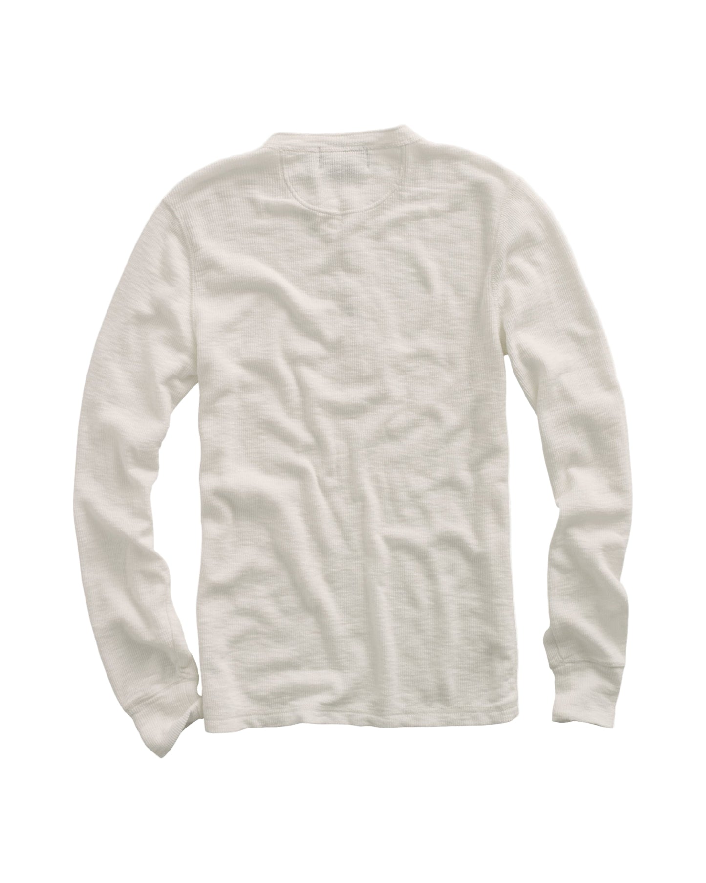 Waffle-Knit Henley Shirt Paper White