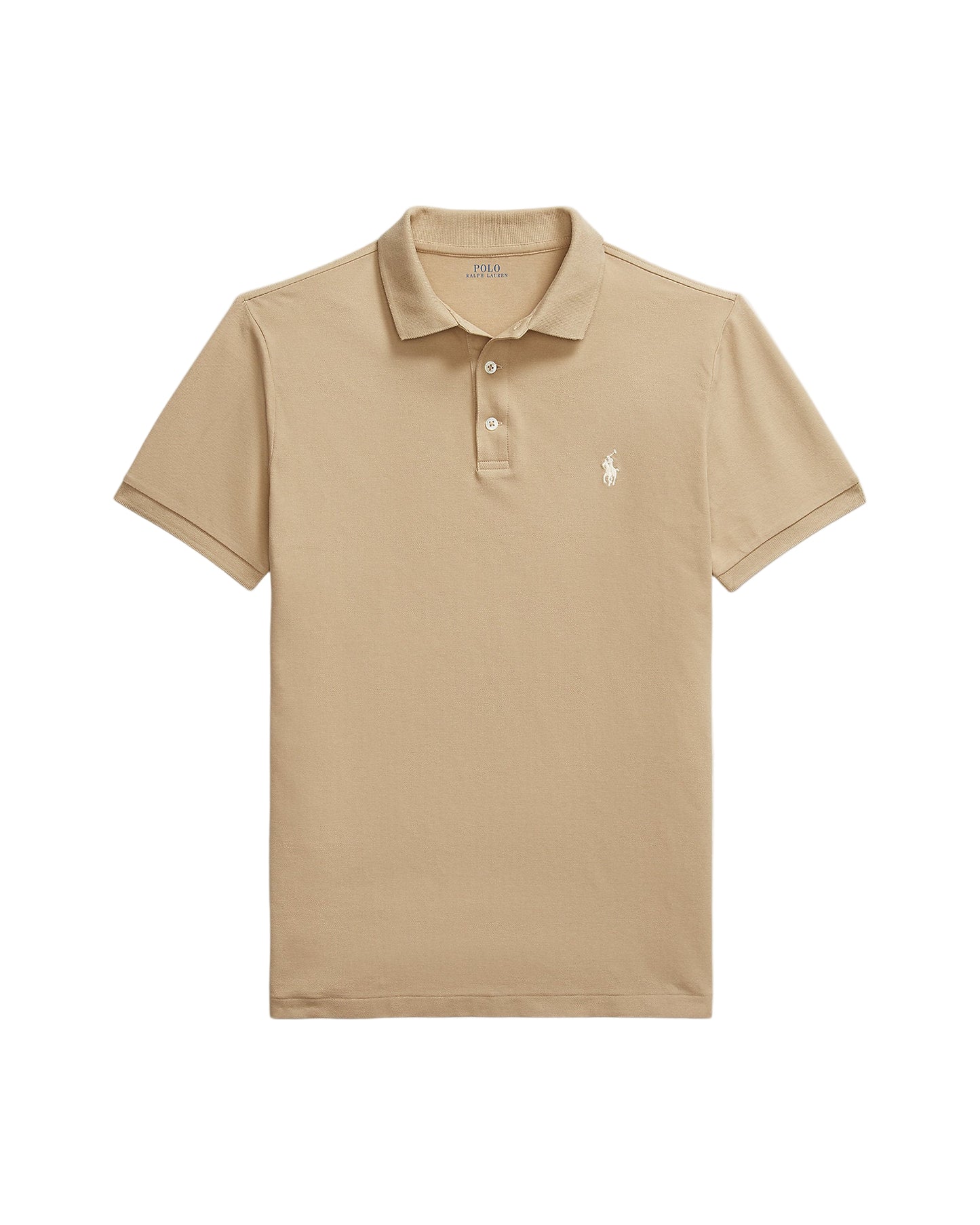 Custom Slim Fit Stretch Mesh Polo Shirt Classic Khaki