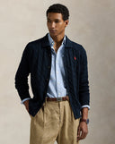 Cable-Knit Cotton Cardigan Hunter Navy