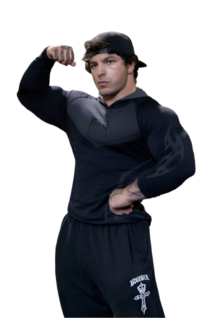 8062 - Warrior Compression Hoodies Black