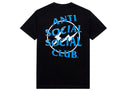 Black t-shirt with 'Anti Social Club' logo on the back against a white background