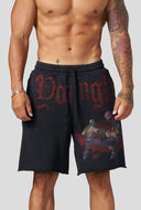 1002 - NARUTO SWEAT SHORTS BLACK/FADED RED - Unmatched Kicks-YOUNG LA