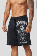 1002 - NARUTO SWEAT SHORTS BLACK/WHITE - Unmatched Kicks-YOUNG LA