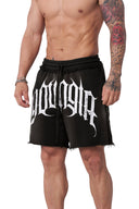 1009 - Deconstructed Terry Shorts Black Wash - Unmatched Kicks - YOUNG LA
