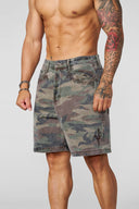1025 - Phantom Embroidery Jorts Army Camo - Unmatched Kicks - YOUNG LA