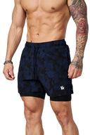 1047 - Camo Compression Shorts Navy Black Camo - Unmatched Kicks - YOUNG LA