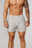 1056 - Striped Swim Shorts Green - Unmatched Kicks-YOUNG LA