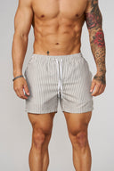 1056 - Striped Swim Shorts Green