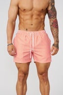 1056 - Striped Swim Shorts Orange
