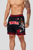 1071 - Looney Tunes Embroidered Patch Shorts Black - Unmatched Kicks-YOUNG LA