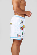1071 - Looney Tunes Embroidered Patch Shorts White - Unmatched Kicks-YOUNG LA