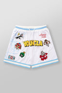 1071 - Looney Tunes Embroidered Patch Shorts White