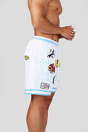 1071 - Looney Tunes Embroidered Patch Shorts White