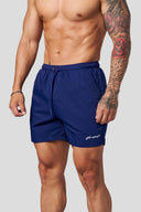 1082 - Silk Wave Swim Shorts Navy - Unmatched Kicks - YOUNG LA