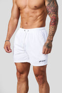 1082 - Silk Wave Swim Shorts White