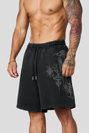 1093 - Cyberpunk Fleece Shorts Black Wash
