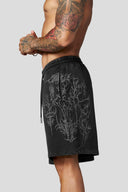 1093 - Cyberpunk Fleece Shorts Black Wash