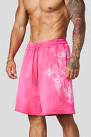 1093 - Cyberpunk Fleece Shorts Pink Wash