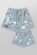 1098 - Looney Tunes Basketball Shorts Grey - Unmatched Kicks-YOUNG LA