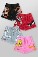 1098 - Looney Tunes Basketball Shorts Red - Unmatched Kicks-YOUNG LA