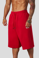 1107 - Extra Long Baggy Shorts Red